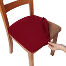 Smiry Stretch Spandex Jacquard Dining Room Chair Seat Covers, Removable Washable Anti-Dust Dinning Upholstered Chair Seat Cushion Slipcovers - Set of 4, Beige