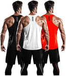 DRSKIN Men's 2~3 Pack Dry Fit Y-Back Gym Muscle Tank Mesh Sleeveless Top Fitness Training Cool Dry Athletic Workout