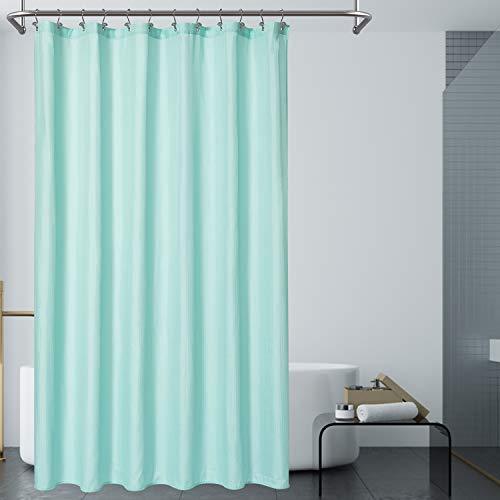 N&Y HOME Caregiver Attendant 36 inches Height Weighted Fabric Shower Curtain Machine Washable,Water Repellent Bathroom Curtains with Grommets, White, 48x36 inch