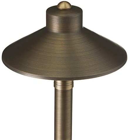 China Hat 12V Black Brass Path Light (7" Shade, 25" Tall) by sunduck