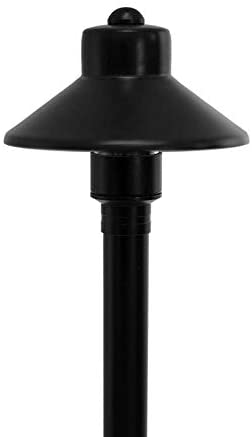 China Hat 12V Black Brass Path Light (7" Shade, 25" Tall) by sunduck