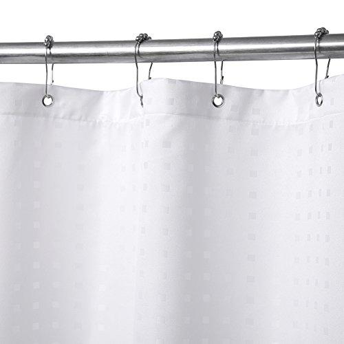 Mrs Awesome Fabric Shower Curtain with 9 Pockets 60 inches Width, Water Repellent, Washable, Odorless and Rust Proof Grommets, White,60x72