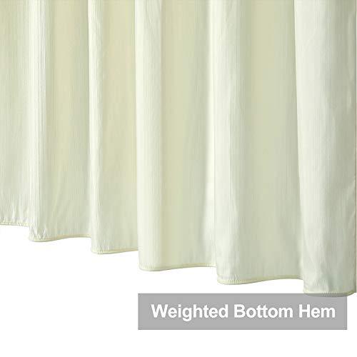 N&Y HOME Extra Long Shower Curtain Liner Fabric 72 x 96 inches, Hotel Quality, Washable, Water Repellent, White Spa Bathroom Curtains with Grommets, 72x96