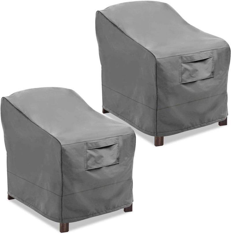 Vailge Patio Chair Covers, Lounge Deep Seat Cover, Heavy Duty and Waterproof Outdoor Lawn Patio Furniture Covers (2 Pack - Medium, Grey)