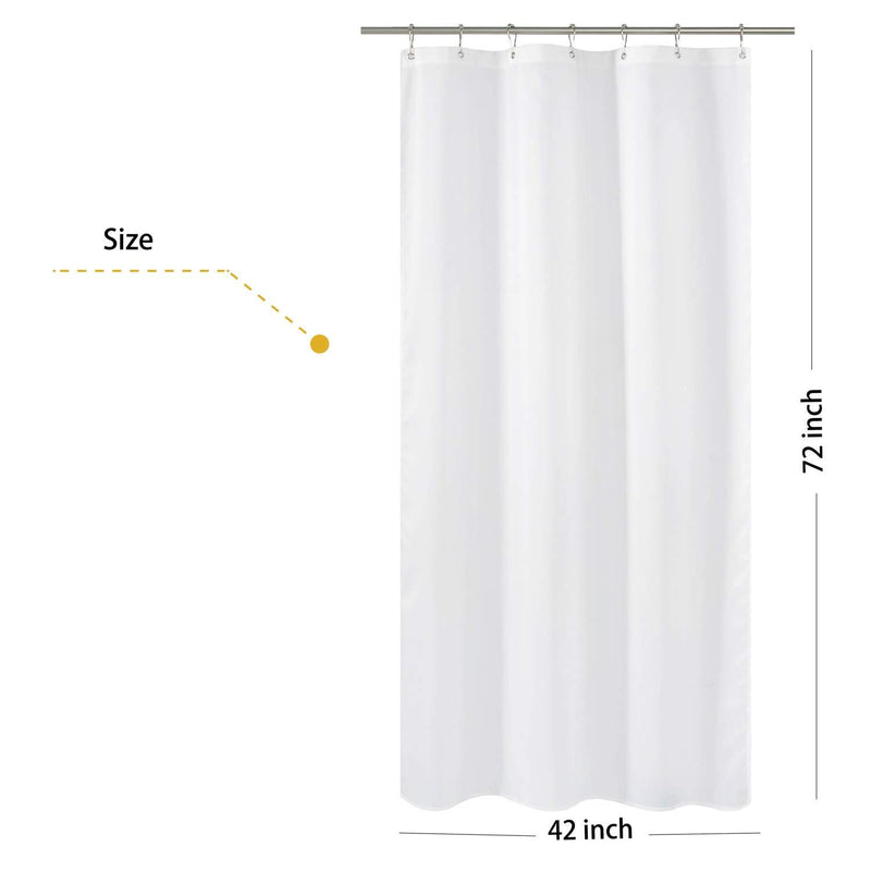 N&Y HOME Fabric Shower Curtain Liner Extra Long Stall Size 54 Width by 80 Length inches, Hotel Quality, Washable, White Bathroom Curtains with Grommets, 54x80