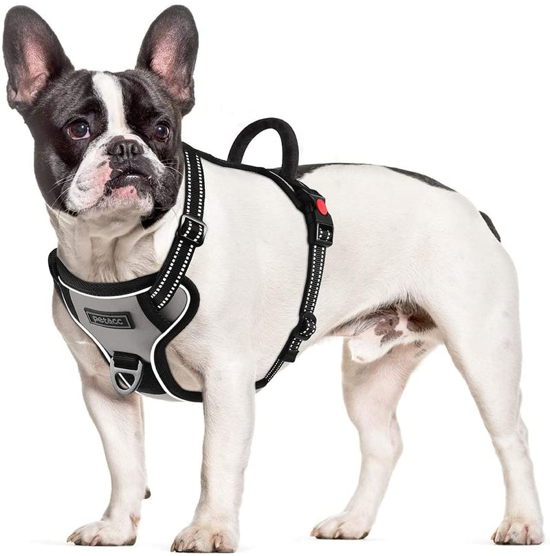 Petacc Dog Harness No-Pull Pet Harness Adjustable Outdoor Pet Reflective Vest Dog Walking Harness with Postpositive D-Ring Buckle and Handle for Small Medium Large Dogs