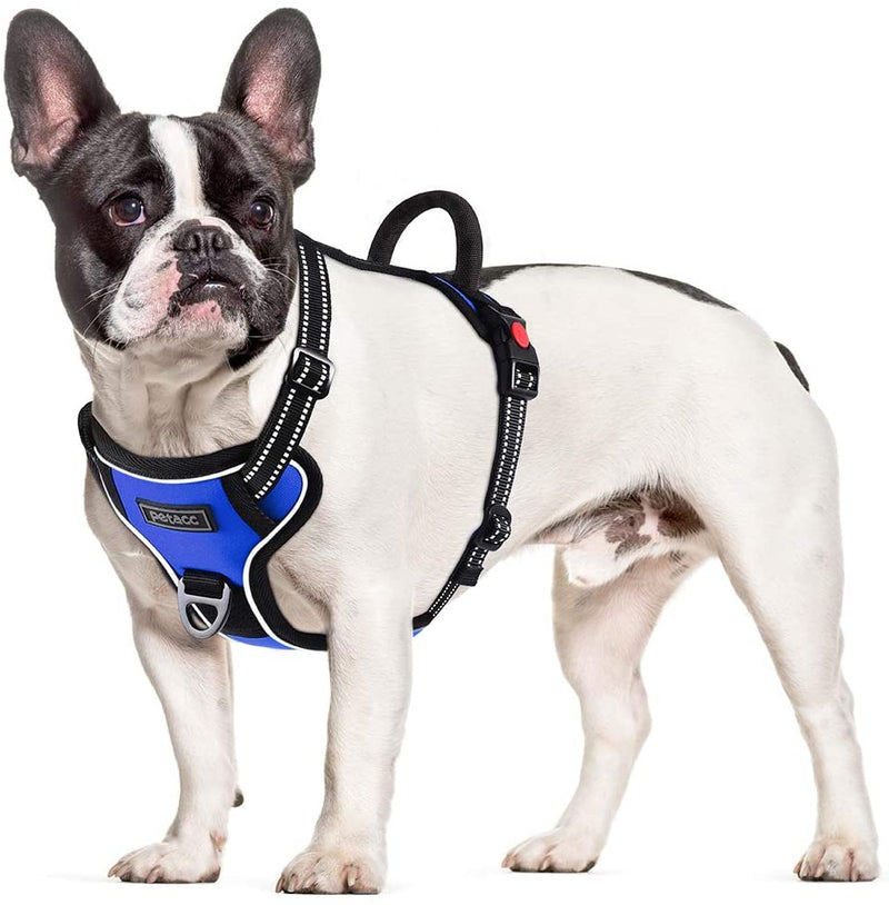 Petacc Dog Harness No-Pull Pet Harness Adjustable Outdoor Pet Reflective Vest Dog Walking Harness with Postpositive D-Ring Buckle and Handle for Small Medium Large Dogs