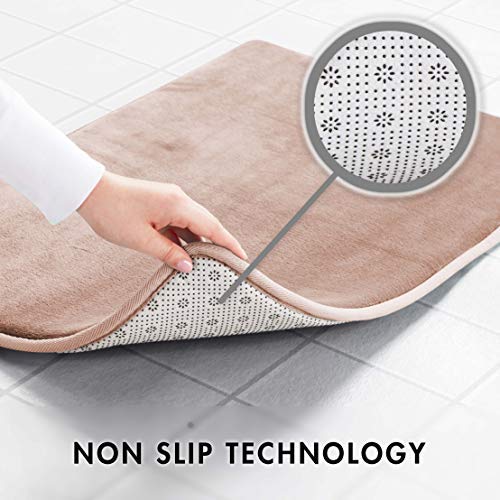 Office Marshal Memory Foam Bath Mat Non Slip Absorbent Super Cozy Velvet Bathroom Rug Carpet (60 inches X 17 inches, Gray)