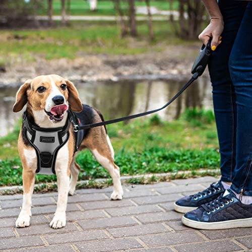 Petacc Dog Harness No-Pull Pet Harness Adjustable Outdoor Pet Reflective Vest Dog Walking Harness with Postpositive D-Ring Buckle and Handle for Small Medium Large Dogs