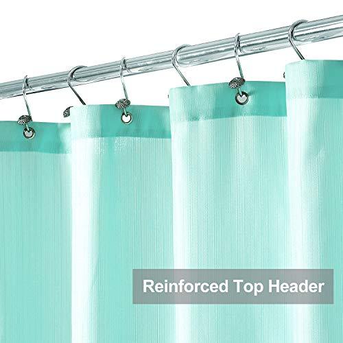 N&Y HOME Fabric Shower Curtain Liner Extra Long Stall Size 54 Width by 80 Length inches, Hotel Quality, Washable, White Bathroom Curtains with Grommets, 54x80