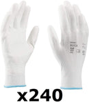 Coyaho Work Gloves (12 pairs) - Non-Slip Mounting Gloves Seamless, Ideal for Repairs, Automotive Industry, Finishing, Car Service, Workshop (10, White)