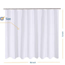 N&Y HOME Extra Long Shower Curtain Liner Fabric 72 x 96 inches, Hotel Quality, Washable, Water Repellent, White Spa Bathroom Curtains with Grommets, 72x96