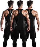 DRSKIN Men's 2~3 Pack Dry Fit Y-Back Gym Muscle Tank Mesh Sleeveless Top Fitness Training Cool Dry Athletic Workout