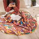 LetsFunny Realistic Food Novelty Blanket, Soft and Cozy Fleece, Perfectly Round Tortilla Throws Blanket (Donut&Coffee, 59 inches)