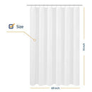 N&Y HOME Fabric Shower Curtain Liner Extra Long Stall Size 54 Width by 80 Length inches, Hotel Quality, Washable, White Bathroom Curtains with Grommets, 54x80