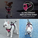 Petacc Dog Harness No-Pull Pet Harness Adjustable Outdoor Pet Reflective Vest Dog Walking Harness with Postpositive D-Ring Buckle and Handle for Small Medium Large Dogs