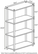 Furinno (99557BK/GY) Turn-N-Tube 4-Tier Multipurpose Shelf Display Rack - Black/Grey