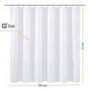 N&Y HOME Fabric Shower Curtain Liner Extra Long Stall Size 54 Width by 80 Length inches, Hotel Quality, Washable, White Bathroom Curtains with Grommets, 54x80