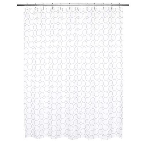 Mrs Awesome Fabric Shower Curtain with 9 Pockets 60 inches Width, Water Repellent, Washable, Odorless and Rust Proof Grommets, White,60x72