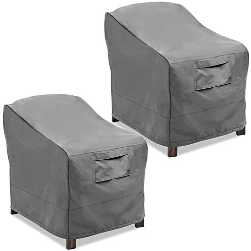 Vailge Patio Chair Covers, Lounge Deep Seat Cover, Heavy Duty and Waterproof Outdoor Lawn Patio Furniture Covers (2 Pack - Medium, Grey)