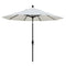 California Umbrella 9' Round Aluminum Market Umbrella, Crank Lift, Collar Tilt, White Pole, Sunbrella Pacific Blue