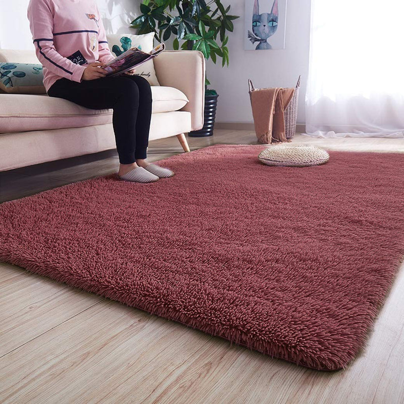 PAGISOFE Ultra Soft 4.5cm Velvet Bedroom Rugs Kids Room Carpet Modern Shaggy Area Rugs Home Decor 2.6' X 5.3', Hot-Pink