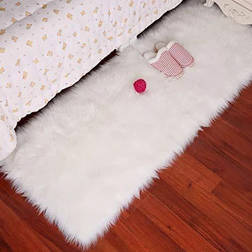 PAGISOFE Soft Faux Sheepskin Fluffy Rugs for Bedroom Kids Room, High Pile Faux Fur Area Rug Bedside Floor Carpet Photography, 3x5 Feet Rectangular Grey