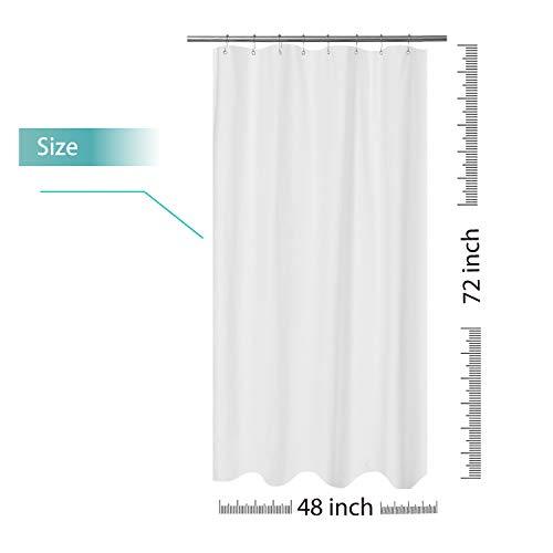 Mrs Awesome Embossed Microfiber Fabric Stall Shower Curtain Liner 54 x 72 inch, Washable and Water Repellent, White