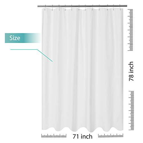 Mrs Awesome Embossed Microfiber Fabric Stall Shower Curtain Liner 54 x 72 inch, Washable and Water Repellent, White