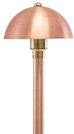 Mushroom 12V Brass Path Light (6" Shade, 25" Tall) by sunduck