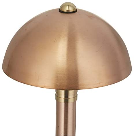 Mushroom 12V Brass Path Light (6" Shade, 25" Tall) by sunduck