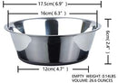 Kulmeo No Spill Non-Skid Stainless Steel Deep Dog Bowls