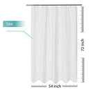 Mrs Awesome Embossed Microfiber Fabric Stall Shower Curtain Liner 54 x 72 inch, Washable and Water Repellent, White