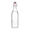 Seacoast Clear Glass Bottle with Swing Top Stopper, 33.75 Oz Round Pack of 4