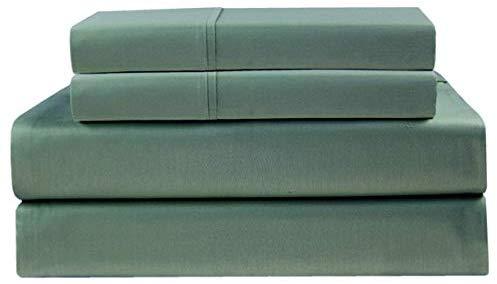 COTTON CRAFT - Ultra-Soft 400-Thread-Count Full Size Sheet Set in Sage, Premium 100% Pure Combed Cotton, 4-Piece Sateen Bedding Set with 1 Deep-Pocket Fitted Sheet, 1 Flat Sheet & 2 Pillowcases