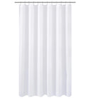 N&Y HOME Caregiver Attendant 36 inches Height Weighted Fabric Shower Curtain Machine Washable,Water Repellent Bathroom Curtains with Grommets, White, 48x36 inch