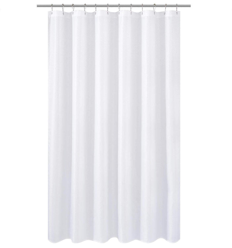 N&Y HOME Fabric Shower Curtain Liner Extra Long Stall Size 54 Width by 80 Length inches, Hotel Quality, Washable, White Bathroom Curtains with Grommets, 54x80