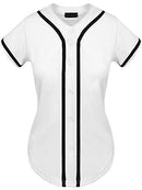 Hat and Beyond Womens Baseball Button Down Tee Short Sleeve Softball Jersey Active Shirts Made in USA