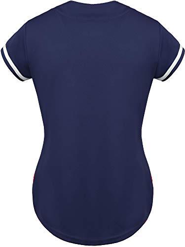 Hat and Beyond Womens Baseball Button Down Tee Short Sleeve Softball Jersey Active Shirts Made in USA