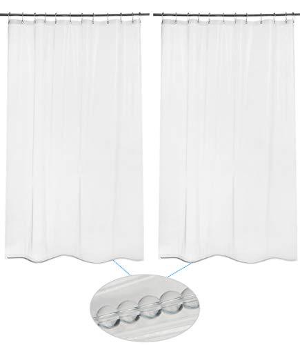 N&Y HOME Shower Curtain Liners, 72" W x 78" H PEVA 3G Shower Curtains with Heavy Duty Beads and 12 Rust-Resistant Grommet Holes, Waterproof Odorless Plastic Shower Liner for Bathroom Frosted, 2 Pack