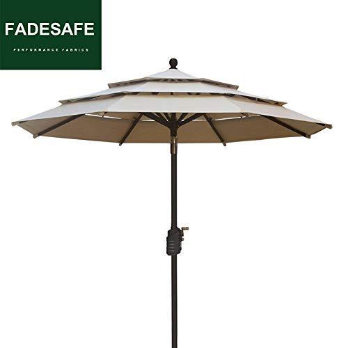 EliteShade 9Ft Market Umbrella Patio Outdoor Backyard Aluminum Table Umbrella (FadeSafe Beige)