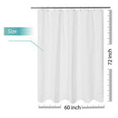 Mrs Awesome Embossed Microfiber Fabric Stall Shower Curtain Liner 54 x 72 inch, Washable and Water Repellent, White