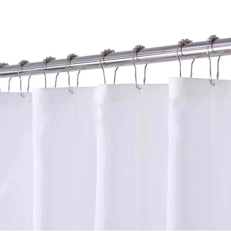 N&Y HOME Caregiver Attendant 36 inches Height Weighted Fabric Shower Curtain Machine Washable,Water Repellent Bathroom Curtains with Grommets, White, 48x36 inch