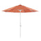 California Umbrella 9' Round Aluminum Market Umbrella, Crank Lift, Collar Tilt, White Pole, Sunbrella Pacific Blue