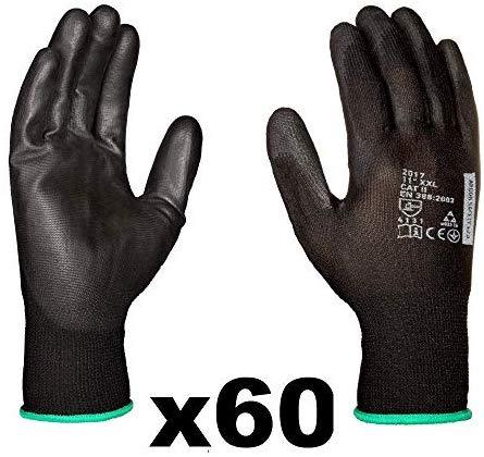 Coyaho Work Gloves (12 pairs) - Non-Slip Mounting Gloves Seamless, Ideal for Repairs, Automotive Industry, Finishing, Car Service, Workshop (10, White)