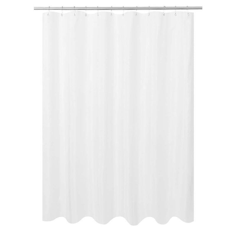 N&Y HOME Caregiver Attendant 36 inches Height Weighted Fabric Shower Curtain Machine Washable,Water Repellent Bathroom Curtains with Grommets, White, 48x36 inch