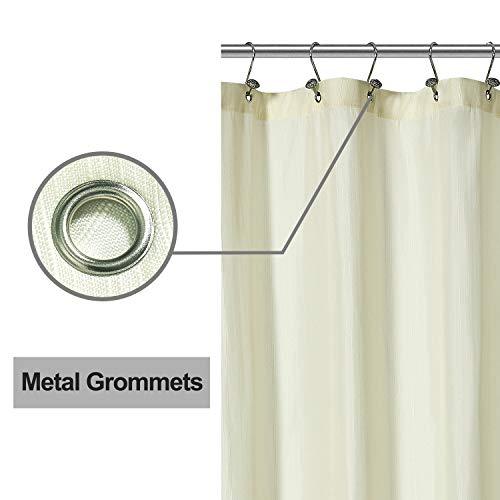 N&Y HOME Caregiver Attendant 36 inches Height Weighted Fabric Shower Curtain Machine Washable,Water Repellent Bathroom Curtains with Grommets, White, 48x36 inch