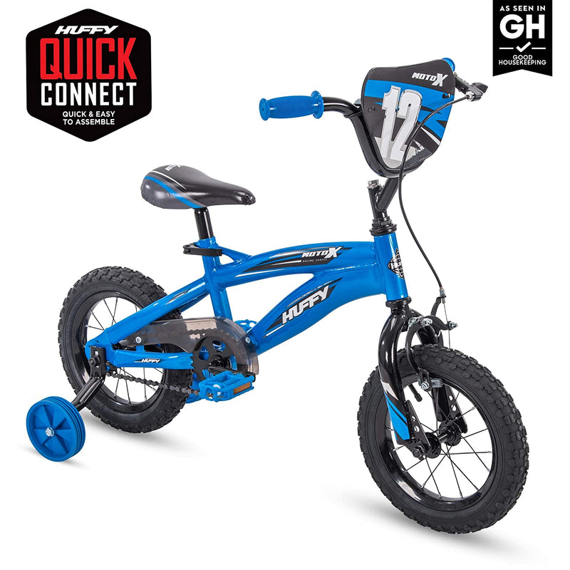 Huffy Kid Bike Moto X, Fast Assembly Quick Connect, 12", Gloss Red