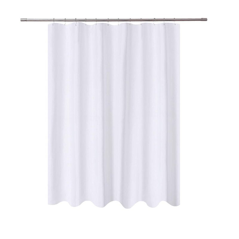 N&Y HOME Extra Long Shower Curtain Liner Fabric 72 x 96 inches, Hotel Quality, Washable, Water Repellent, White Spa Bathroom Curtains with Grommets, 72x96