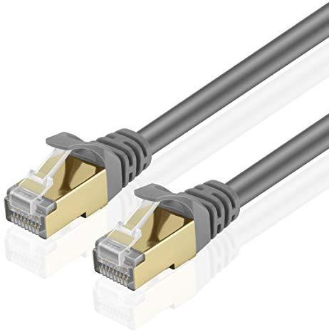 TNP Cat6 Ethernet Patch Cable (10 Feet) - Professional Gold Plated Snagless RJ45 Connector Computer Networking LAN Wire Cord Plug Premium Shielded Twisted Pair (White)